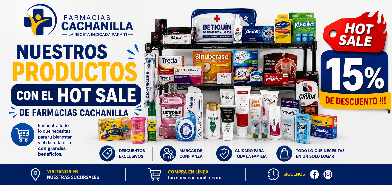 Hot Sale 15% de descuento en Farmacias Cachanilla